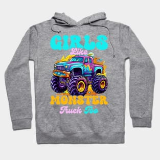 Cute Monster Truck Birthday Party Monster Truck gift for boys girls kids Hoodie